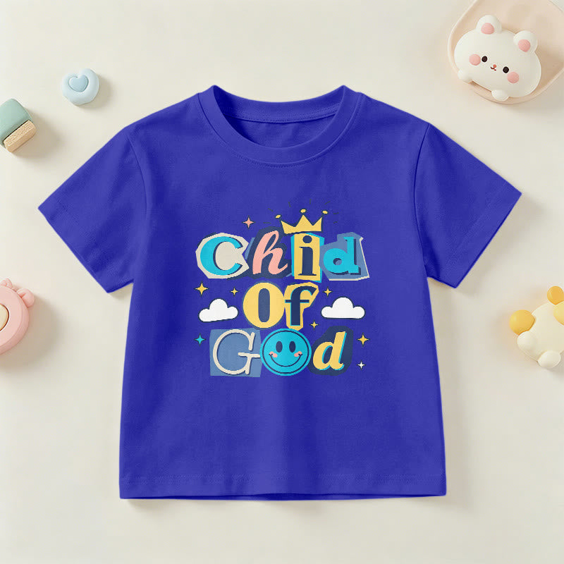 Christianartworkshop T-shirt enfant « Enfant de Dieu » avec couronne fantaisiste et étoile - Bleu - US/UK/AU 14, EU170 - image 3