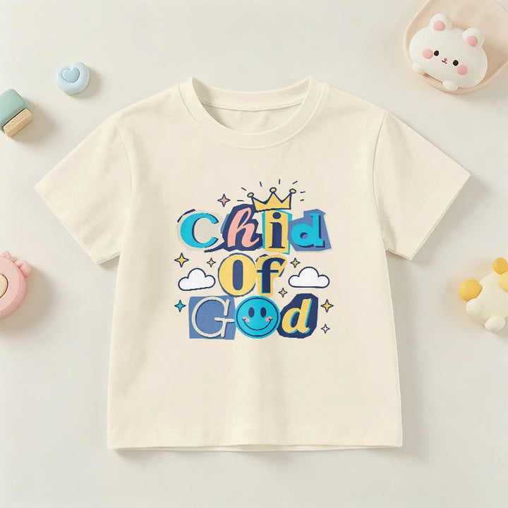Christianartworkshop T-shirt enfant « Enfant de Dieu » avec couronne fantaisiste et étoile - Beige - US/UK/AU 14, EU170 - image 0