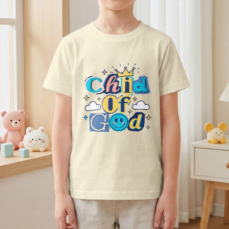Christianartworkshop T-shirt enfant « Enfant de Dieu » avec couronne fantaisiste et étoile - image 1