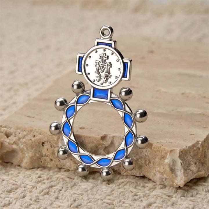 Christianartworkshop Chapelet Notre-Dame en émail éclatant avec perles rondes : un symbole quotidien de réconfort et d'espoir - image 9