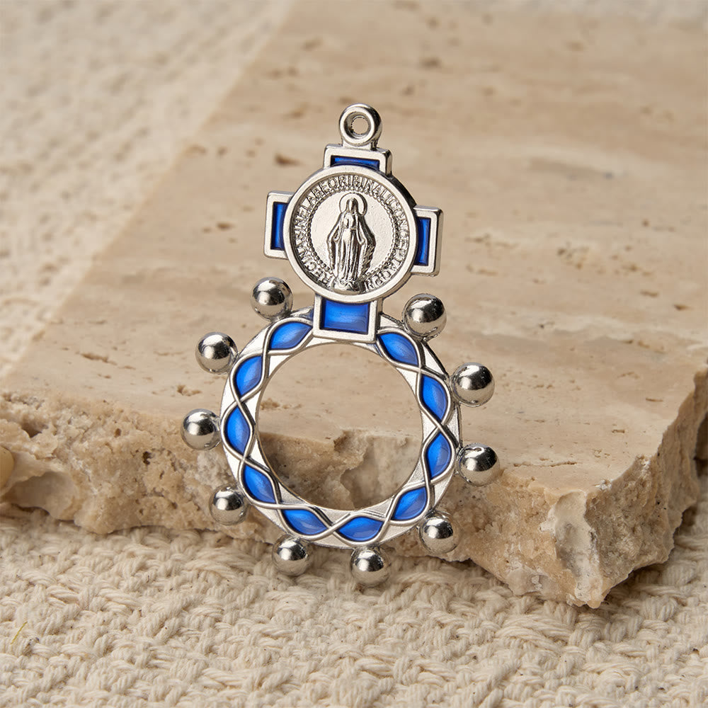 Christianartworkshop Chapelet Notre-Dame en émail éclatant avec perles rondes : un symbole quotidien de réconfort et d'espoir - image 10