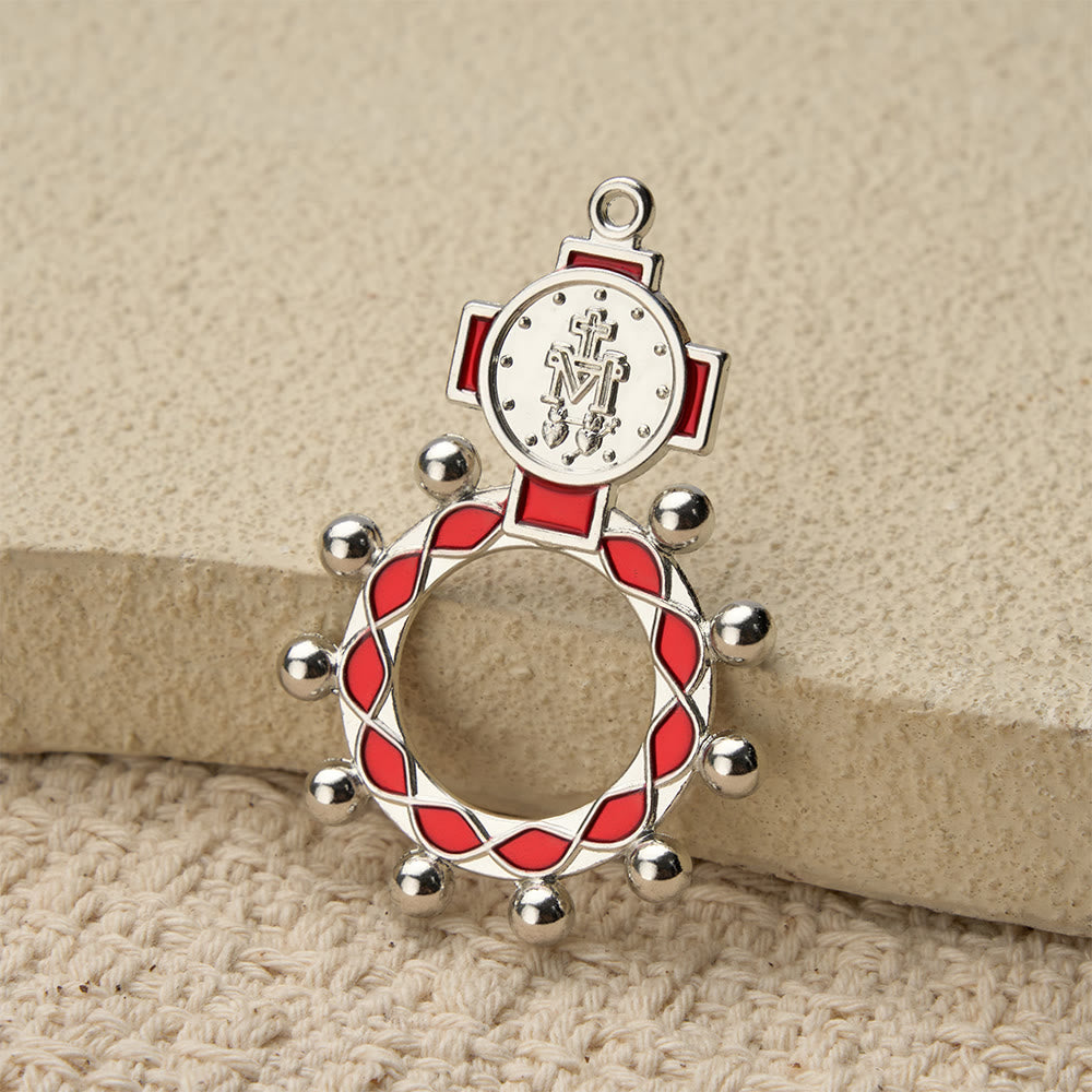 Christianartworkshop Chapelet Notre-Dame en émail éclatant avec perles rondes : un symbole quotidien de réconfort et d'espoir - image 5