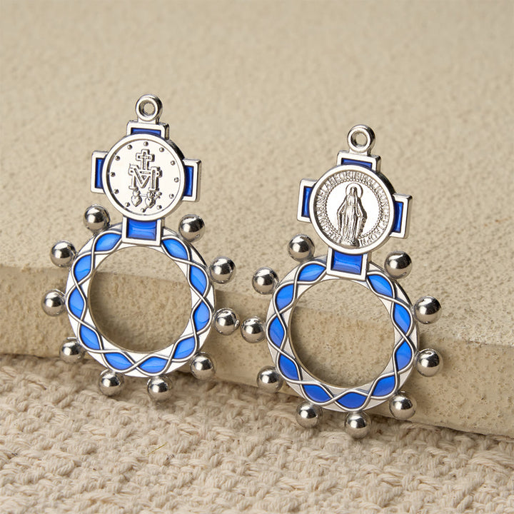 Christianartworkshop Chapelet Notre-Dame en émail éclatant avec perles rondes : un symbole quotidien de réconfort et d'espoir - image 8