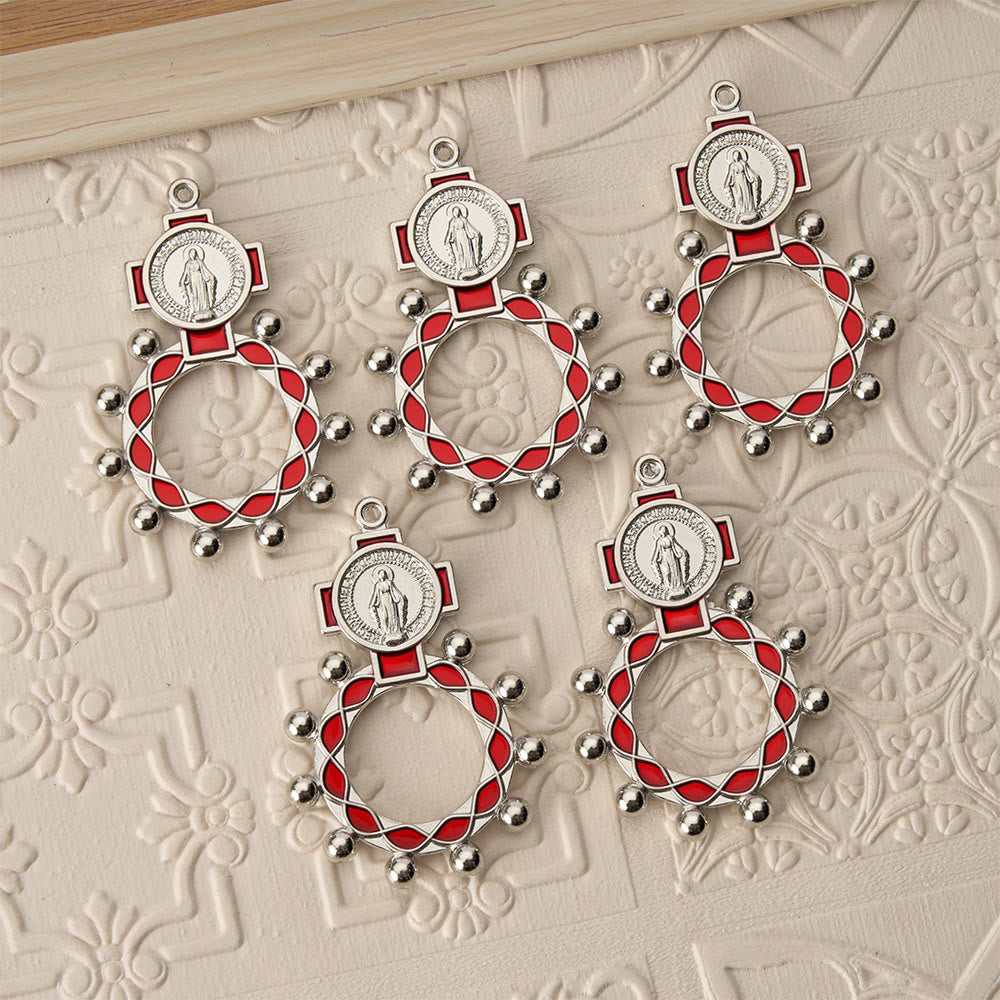 Christianartworkshop Chapelet Notre-Dame en émail éclatant avec perles rondes : un symbole quotidien de réconfort et d'espoir - image 1