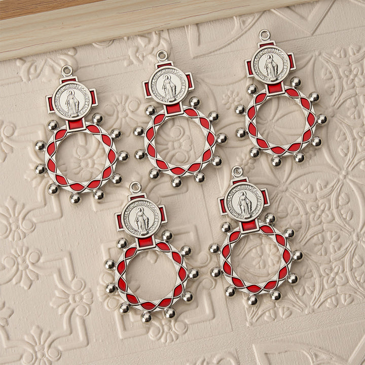 Christianartworkshop Chapelet Notre-Dame en émail éclatant avec perles rondes : un symbole quotidien de réconfort et d'espoir - image 1