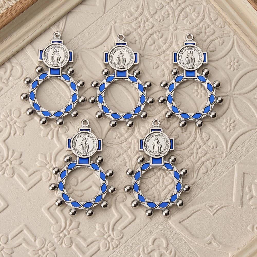 Christianartworkshop Chapelet Notre-Dame en émail éclatant avec perles rondes : un symbole quotidien de réconfort et d'espoir - image 7