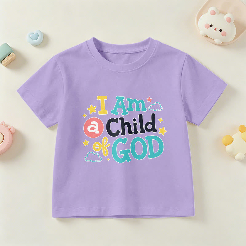 Christianartworkshop T-shirt enfant « Je suis un enfant de Dieu » avec un nuage et une étoile fantaisistes et dévotionnels - Violet - US/UK/AU 14, EU170 - image 6