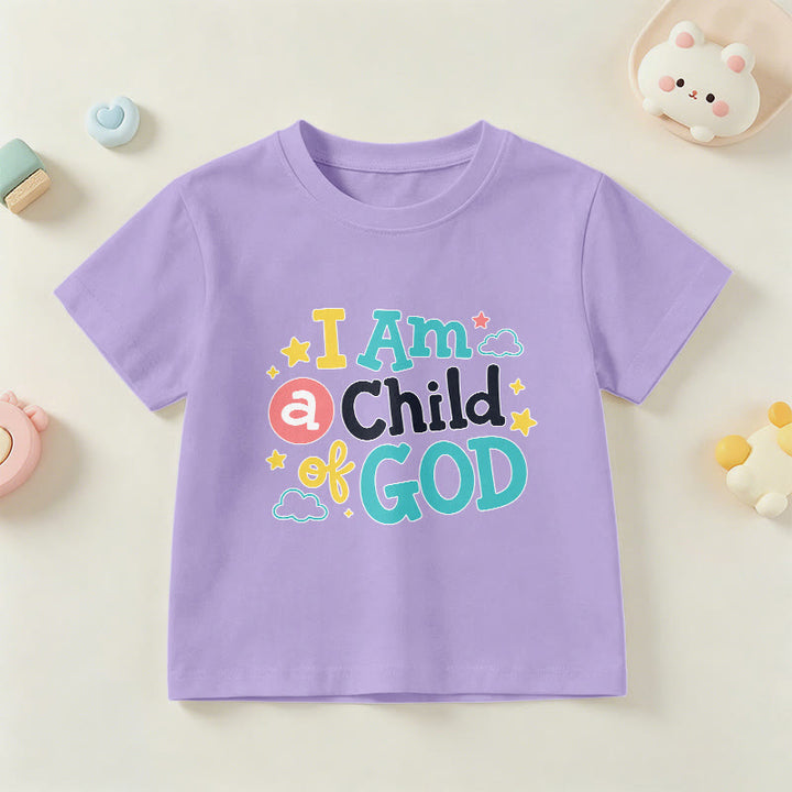 Christianartworkshop T-shirt enfant « Je suis un enfant de Dieu » avec un nuage et une étoile fantaisistes et dévotionnels - Violet - US/UK/AU 14, EU170 - image 6