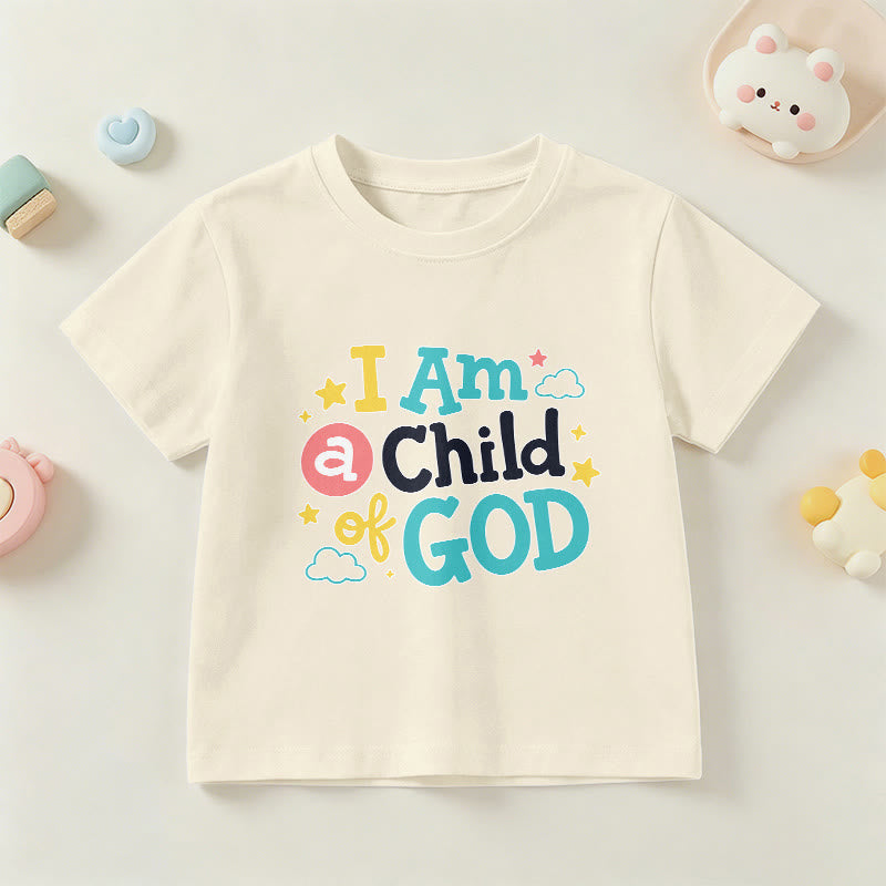 Christianartworkshop T-shirt enfant « Je suis un enfant de Dieu » avec un nuage et une étoile fantaisistes et dévotionnels - Beige - US/UK/AU 14, EU170 - image 21