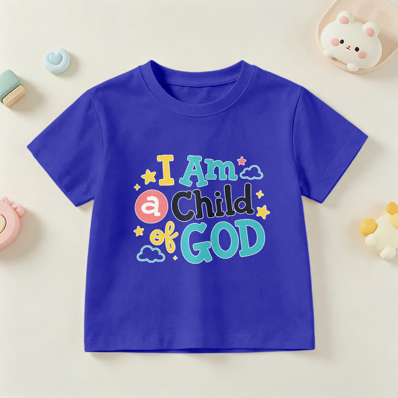 Christianartworkshop T-shirt enfant « Je suis un enfant de Dieu » avec un nuage et une étoile fantaisistes et dévotionnels - Bleu - US/UK/AU 14, EU170 - image 3