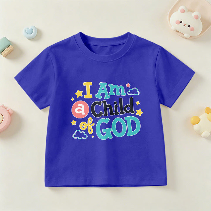 Christianartworkshop T-shirt enfant « Je suis un enfant de Dieu » avec un nuage et une étoile fantaisistes et dévotionnels - Bleu - US/UK/AU 14, EU170 - image 3