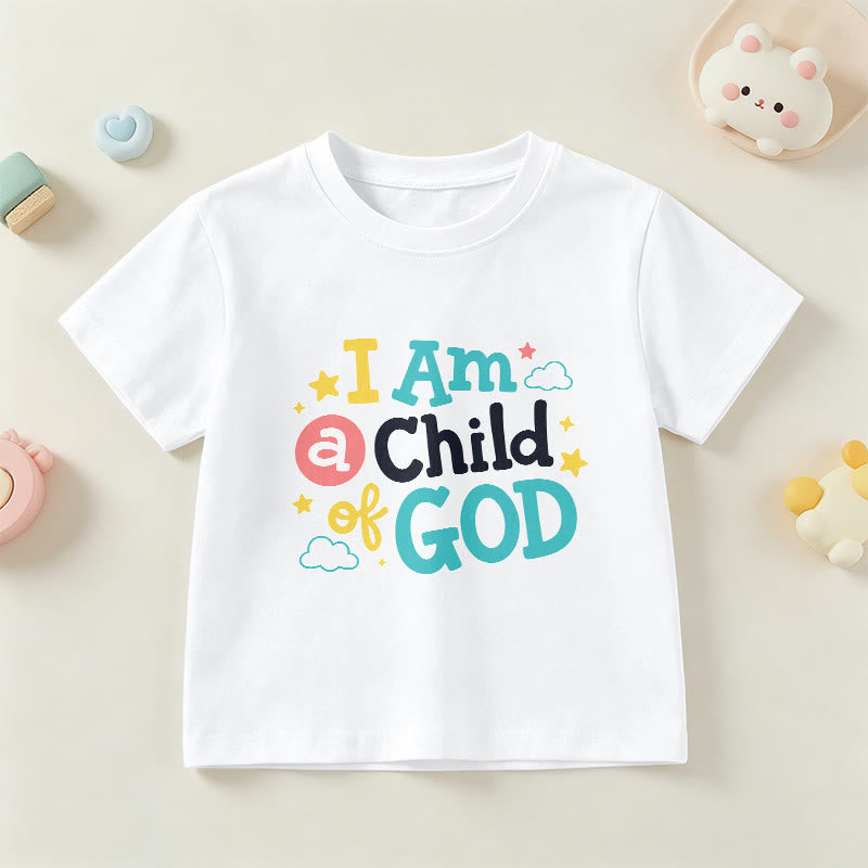 Christianartworkshop T-shirt enfant « Je suis un enfant de Dieu » avec un nuage et une étoile fantaisistes et dévotionnels - Blanc - US/UK/AU 14, EU170 - image 15