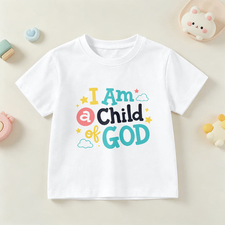 Christianartworkshop T-shirt enfant « Je suis un enfant de Dieu » avec un nuage et une étoile fantaisistes et dévotionnels - Blanc - US/UK/AU 14, EU170 - image 15