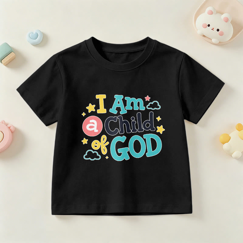 Christianartworkshop T-shirt enfant « Je suis un enfant de Dieu » avec un nuage et une étoile fantaisistes et dévotionnels - Noir - US/UK/AU 14, EU170 - image 24