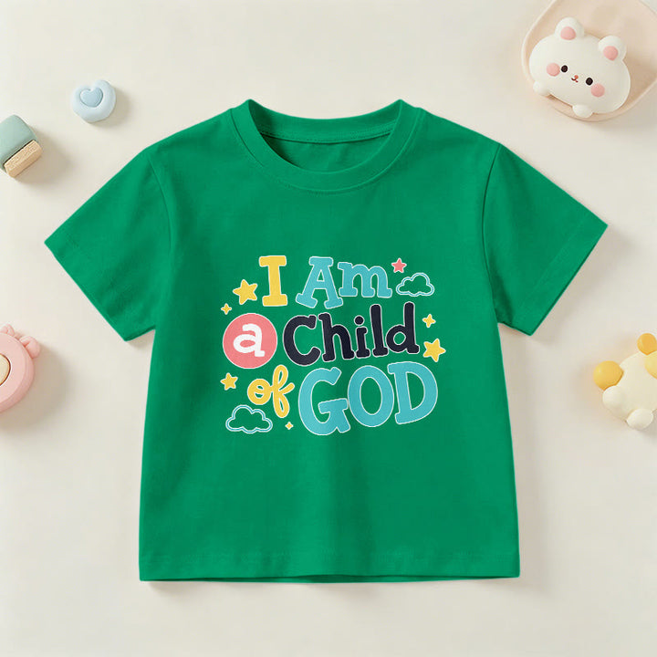 Christianartworkshop T-shirt enfant « Je suis un enfant de Dieu » avec un nuage et une étoile fantaisistes et dévotionnels - Vert - US/UK/AU 14, EU170 - image 12