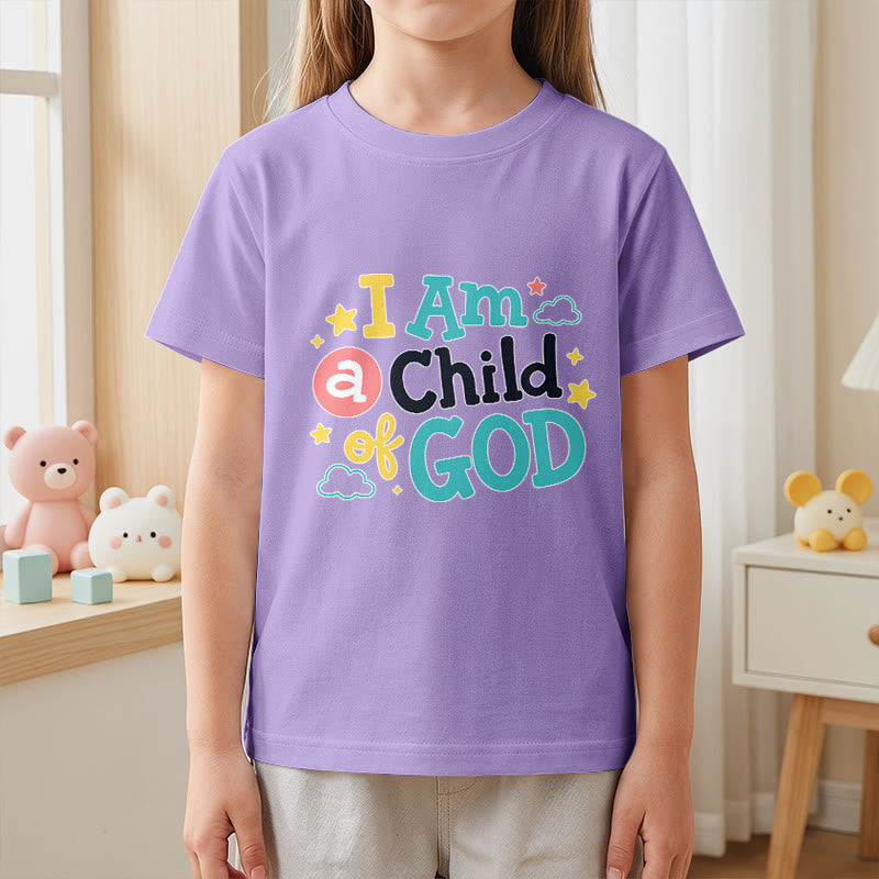 Christianartworkshop T-shirt enfant « Je suis un enfant de Dieu » avec un nuage et une étoile fantaisistes et dévotionnels - image 8