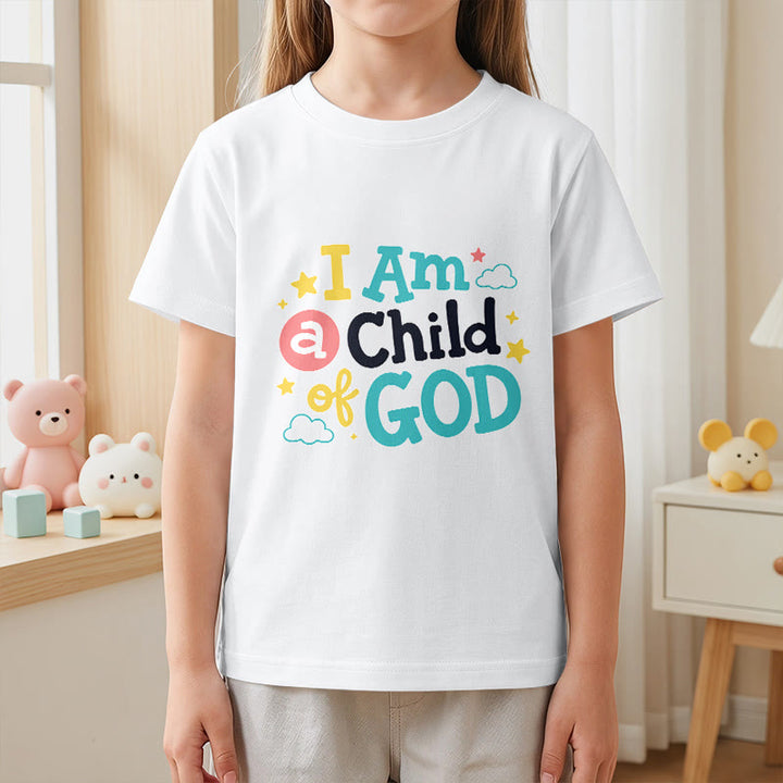 Christianartworkshop T-shirt enfant « Je suis un enfant de Dieu » avec un nuage et une étoile fantaisistes et dévotionnels - image 17