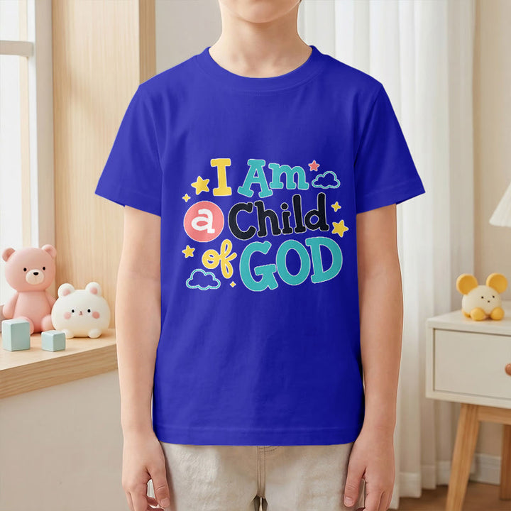 Christianartworkshop T-shirt enfant « Je suis un enfant de Dieu » avec un nuage et une étoile fantaisistes et dévotionnels - image 4
