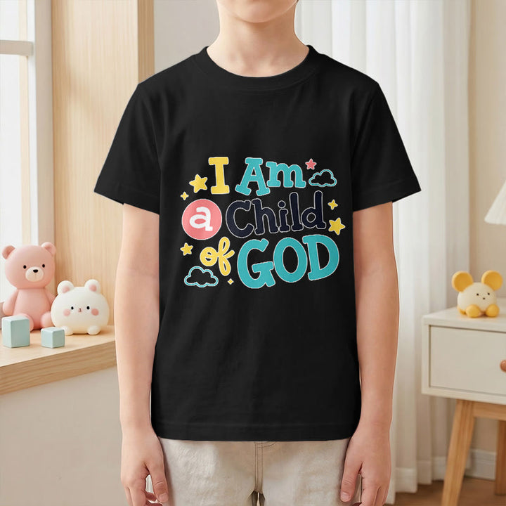 Christianartworkshop T-shirt enfant « Je suis un enfant de Dieu » avec un nuage et une étoile fantaisistes et dévotionnels - image 25