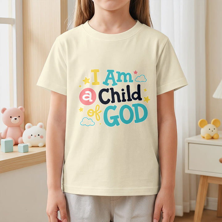 Christianartworkshop T-shirt enfant « Je suis un enfant de Dieu » avec un nuage et une étoile fantaisistes et dévotionnels - image 23