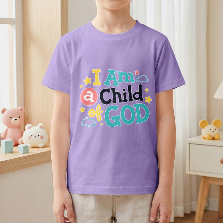 Christianartworkshop T-shirt enfant « Je suis un enfant de Dieu » avec un nuage et une étoile fantaisistes et dévotionnels - image 7
