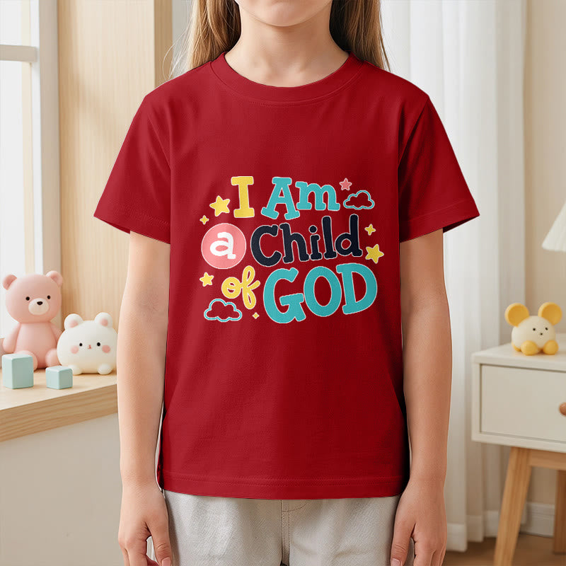 Christianartworkshop T-shirt enfant « Je suis un enfant de Dieu » avec un nuage et une étoile fantaisistes et dévotionnels - image 2