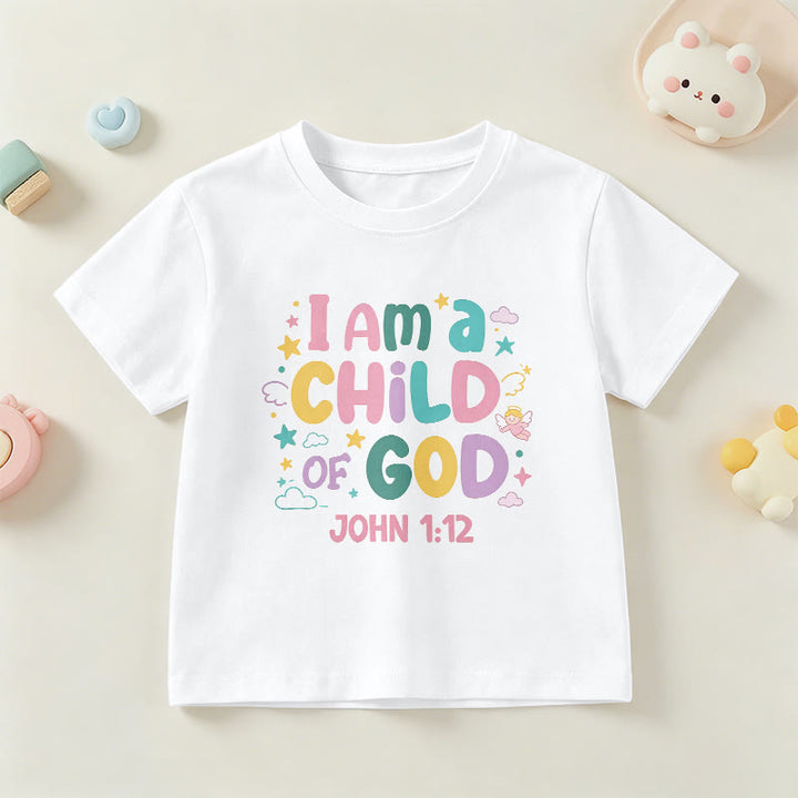 Christianartworkshop T-shirt enfant « Je suis enfant de Dieu » avec un ange et une étoile décoratifs (Jean 1:12) - Blanc - US/UK/AU 14, EU170 - image 18