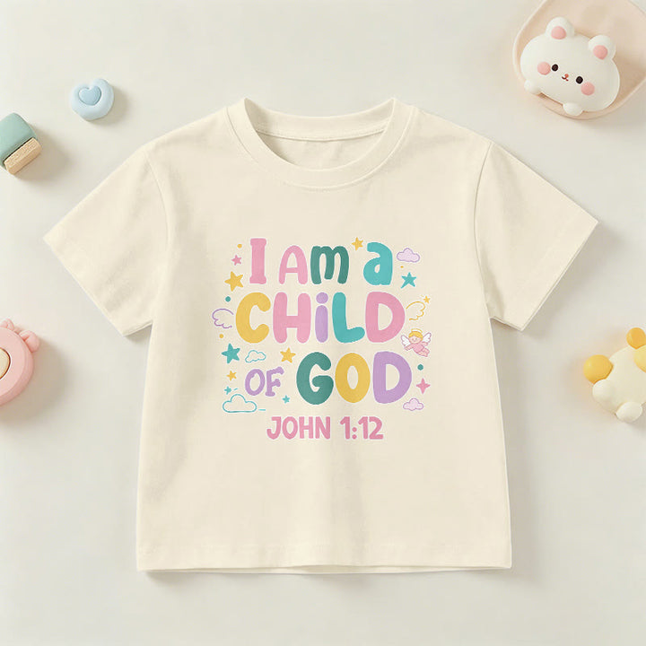 Christianartworkshop T-shirt enfant « Je suis enfant de Dieu » avec un ange et une étoile décoratifs (Jean 1:12) - Beige - US/UK/AU 14, EU170 - image 24