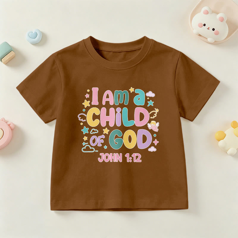 Christianartworkshop T-shirt enfant « Je suis enfant de Dieu » avec un ange et une étoile décoratifs (Jean 1:12) - Brun - US/UK/AU 14, EU170 - image 21