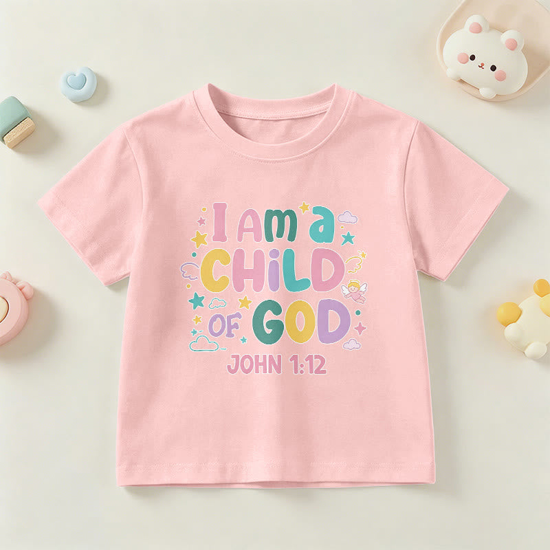 Christianartworkshop T-shirt enfant « Je suis enfant de Dieu » avec un ange et une étoile décoratifs (Jean 1:12) - Rose - US/UK/AU 14, EU170 - image 12