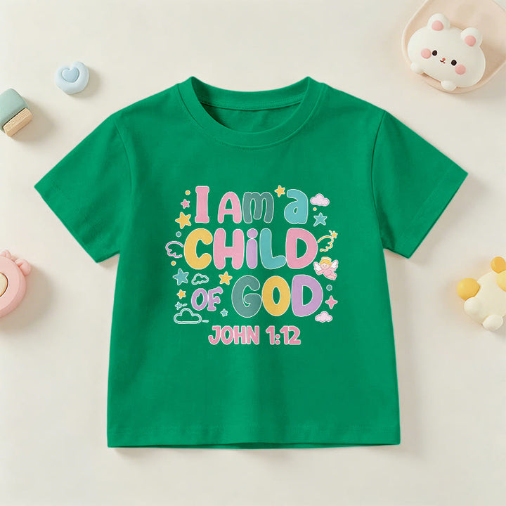 Christianartworkshop T-shirt enfant « Je suis enfant de Dieu » avec un ange et une étoile décoratifs (Jean 1:12) - Vert - US/UK/AU 14, EU170 - image 15