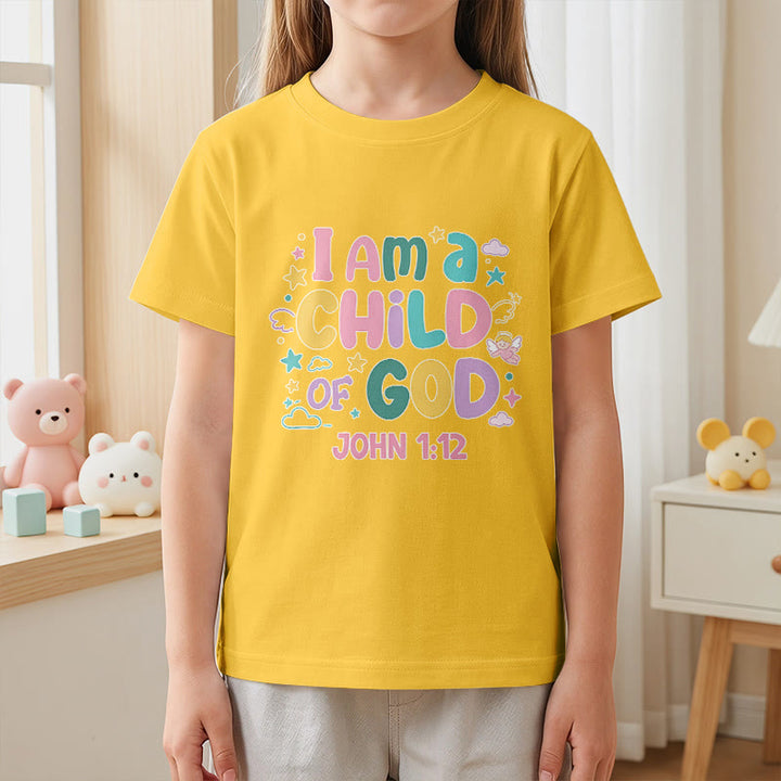 Christianartworkshop T-shirt enfant « Je suis enfant de Dieu » avec un ange et une étoile décoratifs (Jean 1:12) - image 29