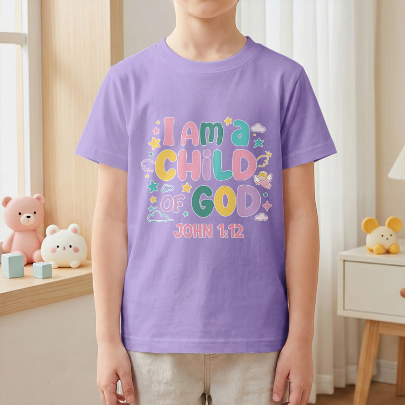 Christianartworkshop T-shirt enfant « Je suis enfant de Dieu » avec un ange et une étoile décoratifs (Jean 1:12) - image 7