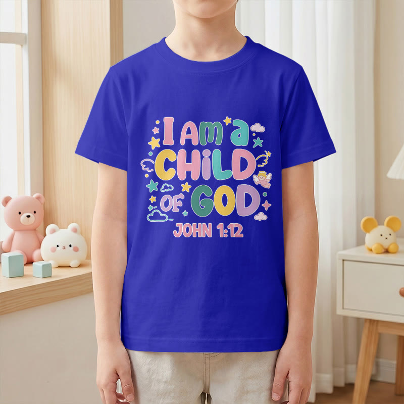 Christianartworkshop T-shirt enfant « Je suis enfant de Dieu » avec un ange et une étoile décoratifs (Jean 1:12) - image 4