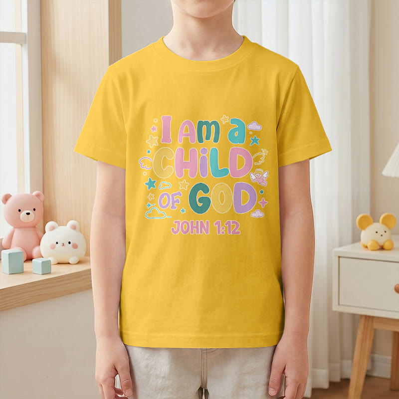 Christianartworkshop T-shirt enfant « Je suis enfant de Dieu » avec un ange et une étoile décoratifs (Jean 1:12) - image 28