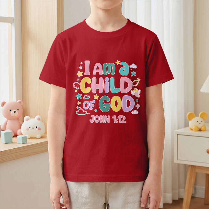 Christianartworkshop T-shirt enfant « Je suis enfant de Dieu » avec un ange et une étoile décoratifs (Jean 1:12) - image 10