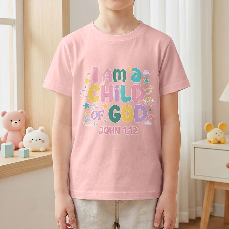 Christianartworkshop T-shirt enfant « Je suis enfant de Dieu » avec un ange et une étoile décoratifs (Jean 1:12) - image 13