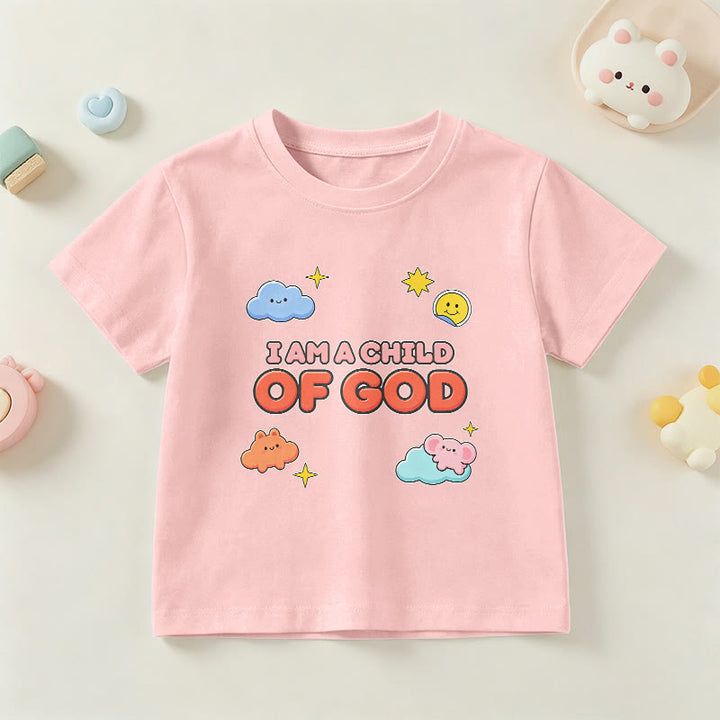 Christianartworkshop T-shirt enfant « Je suis un enfant de Dieu » avec un nuage souriant et un soleil fantaisistes - Rose - US/UK/AU 14, EU170 - image 12