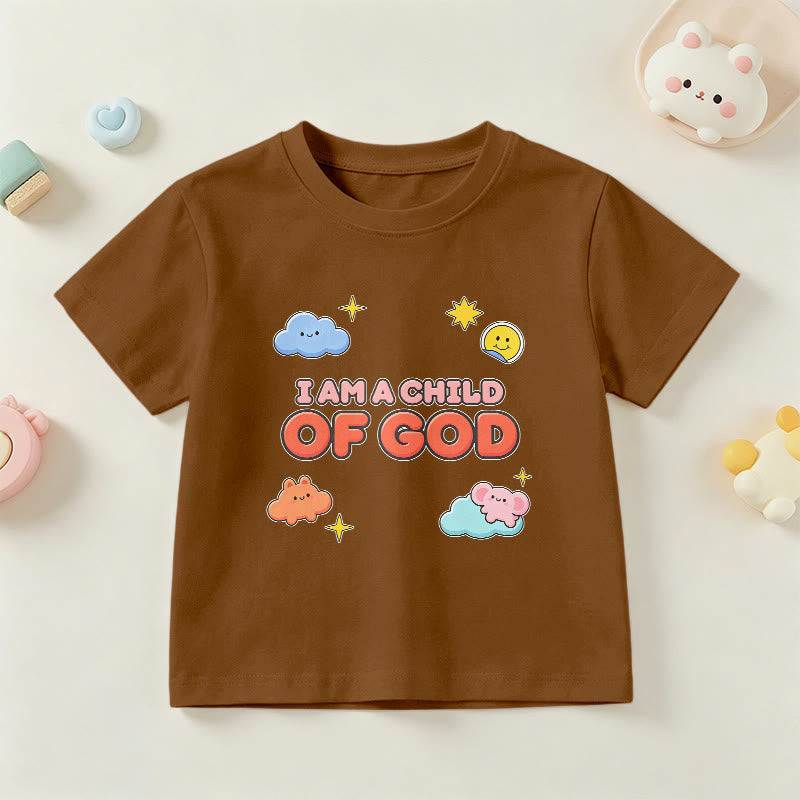 Christianartworkshop T-shirt enfant « Je suis un enfant de Dieu » avec un nuage souriant et un soleil fantaisistes - Brun - US/UK/AU 14, EU170 - image 18