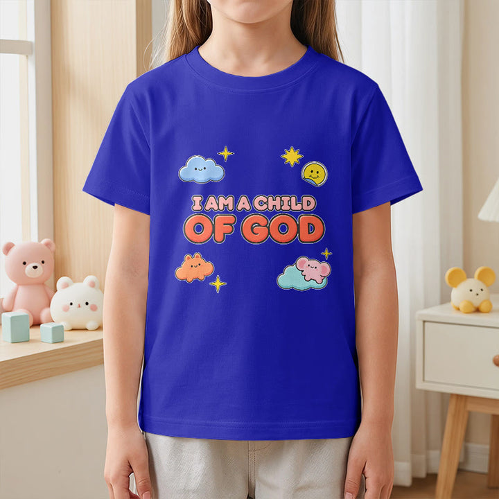 Christianartworkshop T-shirt enfant « Je suis un enfant de Dieu » avec un nuage souriant et un soleil fantaisistes - image 5