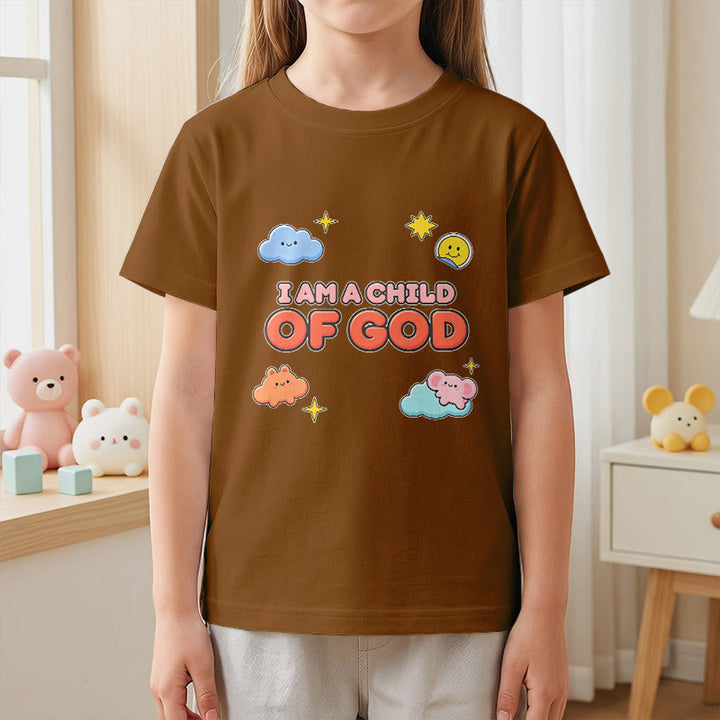 Christianartworkshop T-shirt enfant « Je suis un enfant de Dieu » avec un nuage souriant et un soleil fantaisistes - image 20