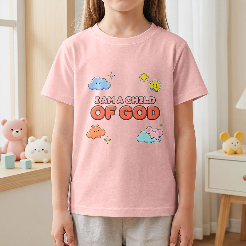 Christianartworkshop T-shirt enfant « Je suis un enfant de Dieu » avec un nuage souriant et un soleil fantaisistes - image 14