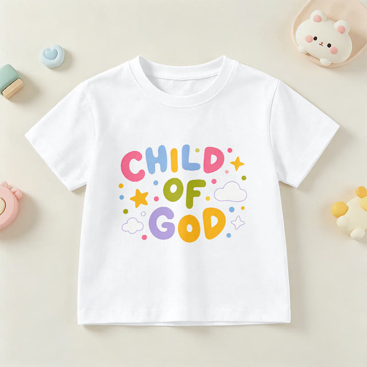 Christianartworkshop T-shirt enfant « Enfant de Dieu » en lettres capitales pastel fantaisistes - Blanc - US/UK/AU 14, EU170 - image 3