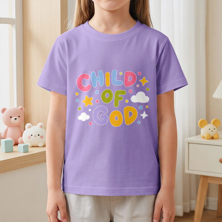 Christianartworkshop T-shirt enfant « Enfant de Dieu » en lettres capitales pastel fantaisistes - image 11