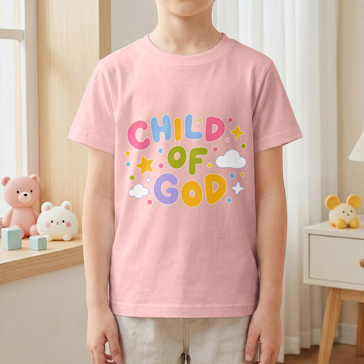 Christianartworkshop T-shirt enfant « Enfant de Dieu » en lettres capitales pastel fantaisistes - image 16