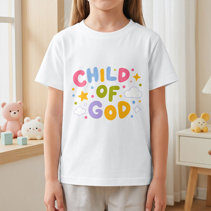 Christianartworkshop T-shirt enfant « Enfant de Dieu » en lettres capitales pastel fantaisistes - image 5