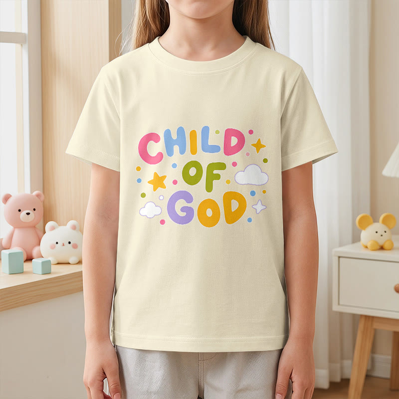 Christianartworkshop T-shirt enfant « Enfant de Dieu » en lettres capitales pastel fantaisistes - image 23