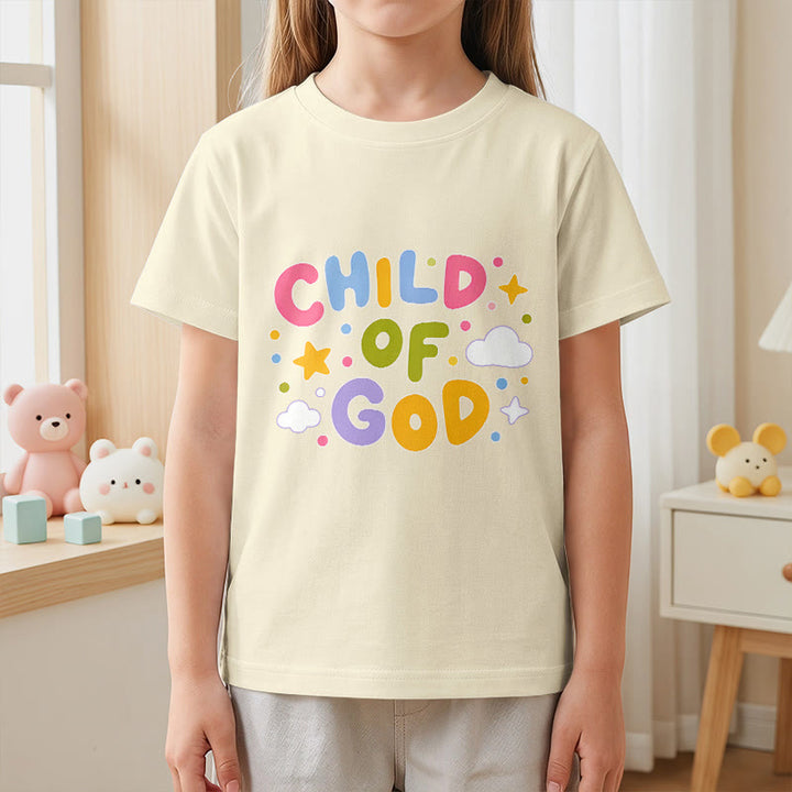 Christianartworkshop T-shirt enfant « Enfant de Dieu » en lettres capitales pastel fantaisistes - image 23