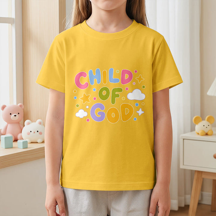 Christianartworkshop T-shirt enfant « Enfant de Dieu » en lettres capitales pastel fantaisistes - image 29