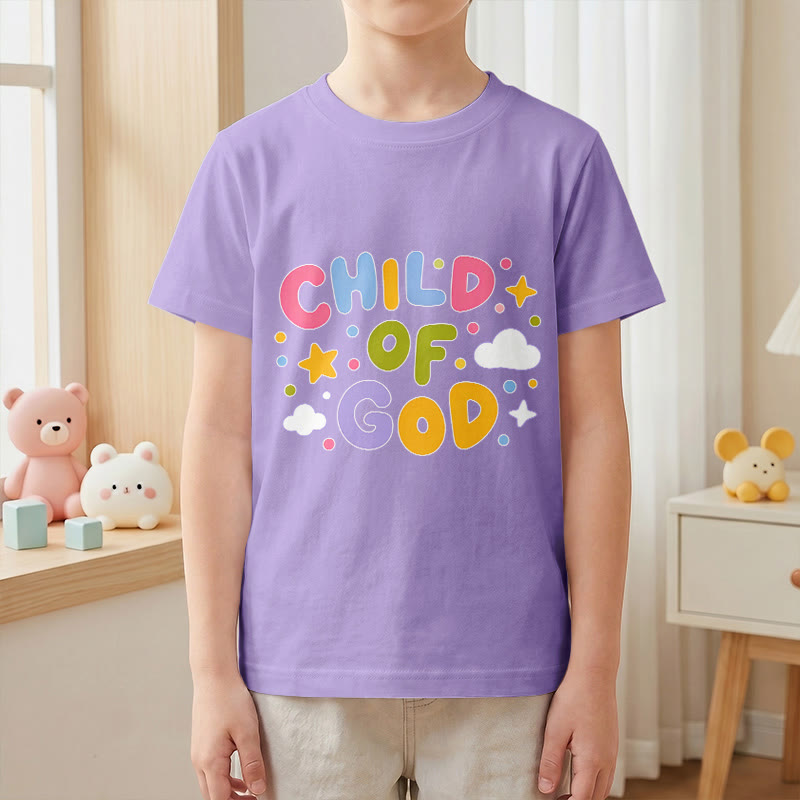 Christianartworkshop T-shirt enfant « Enfant de Dieu » en lettres capitales pastel fantaisistes - image 10